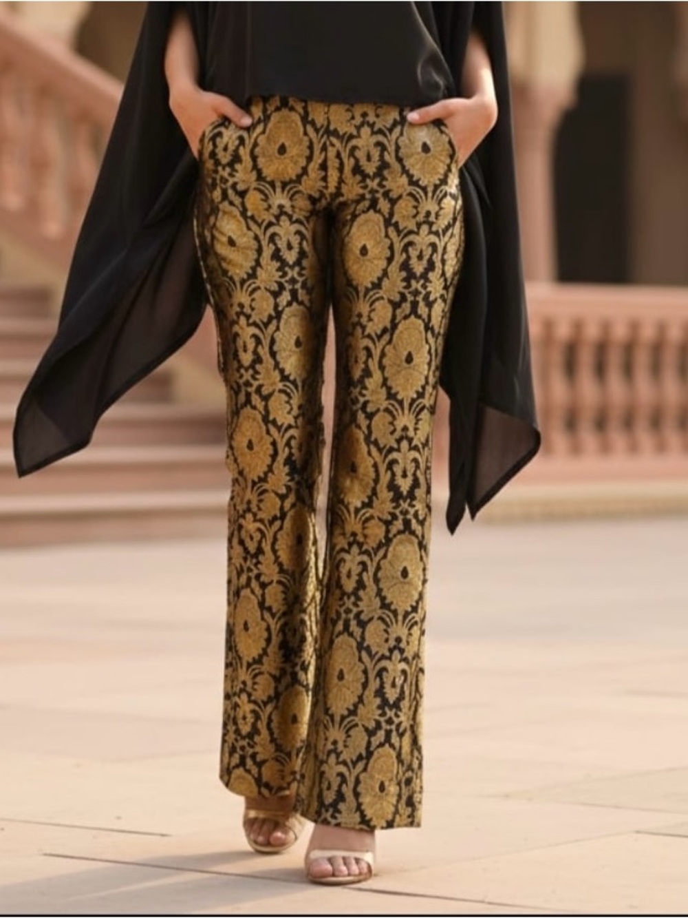 Mango brocade pants